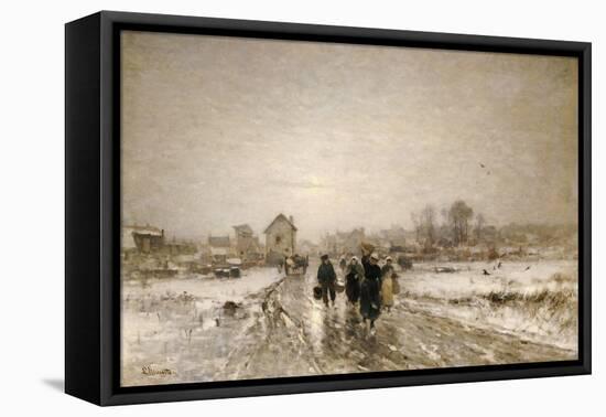 Returning from Market-Ludwig Munthe-Framed Stretched Canvas