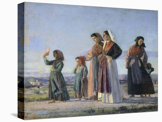 Returning from Mass, Circa 1865-Cristiano Banti-Stretched Canvas