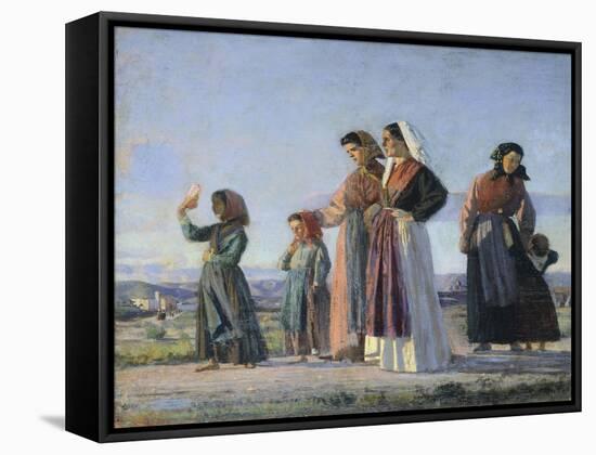 Returning from Mass, Circa 1865-Cristiano Banti-Framed Stretched Canvas