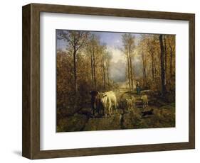 Returning from Pasture, 1860-Constant Troyon-Framed Giclee Print