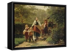 Returning from the Backery, 1860-Hermann Sondermann-Framed Stretched Canvas