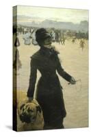 Returning from the Bois De Boulogne, Lady with a Dog, 1878-Giuseppe De Nittis-Stretched Canvas