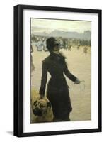 Returning from the Bois De Boulogne, Lady with a Dog, 1878-Giuseppe De Nittis-Framed Giclee Print