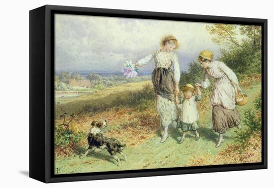 Returning from the Village, 19th Century-Myles Birket Foster-Framed Stretched Canvas