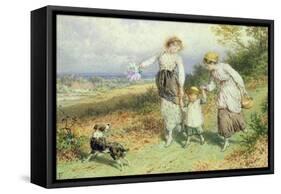 Returning from the Village, 19th Century-Myles Birket Foster-Framed Stretched Canvas