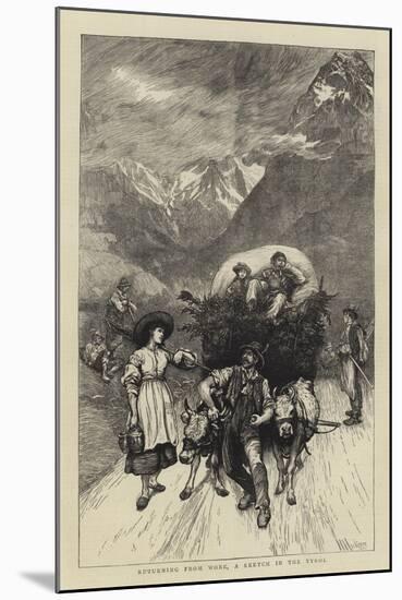 Returning from Work, a Sketch in the Tyrol-Hubert von Herkomer-Mounted Giclee Print