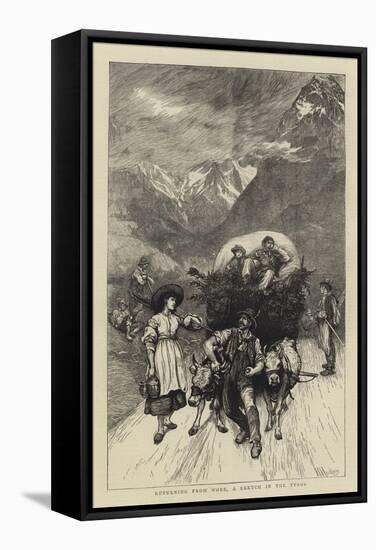 Returning from Work, a Sketch in the Tyrol-Hubert von Herkomer-Framed Stretched Canvas