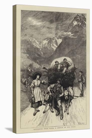 Returning from Work, a Sketch in the Tyrol-Hubert von Herkomer-Stretched Canvas