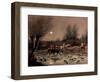 Returning Home by Moonlight (Colour Litho)-James Pollard-Framed Premium Giclee Print