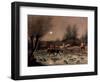 Returning Home by Moonlight (Colour Litho)-James Pollard-Framed Premium Giclee Print