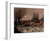 Returning Home by Moonlight (Colour Litho)-James Pollard-Framed Premium Giclee Print