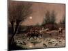 Returning Home by Moonlight (Colour Litho)-James Pollard-Mounted Premium Giclee Print