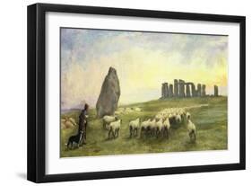 Returning Home, Stonehenge, Wiltshire, 1891-Edgar Barclay-Framed Giclee Print