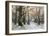 Returning Home Through the Winter Forest-Adolf Kaufmann-Framed Giclee Print