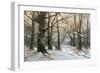 Returning Home Through the Winter Forest-Adolf Kaufmann-Framed Giclee Print