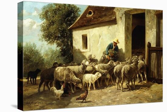 Returning Home-Charles Emile Jacque-Stretched Canvas