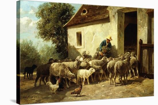 Returning Home-Charles Emile Jacque-Stretched Canvas