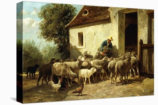 Returning Home-Charles Emile Jacque-Stretched Canvas