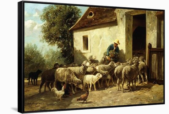 Returning Home-Charles Emile Jacque-Framed Stretched Canvas