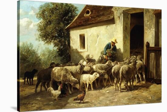 Returning Home-Charles Emile Jacque-Stretched Canvas