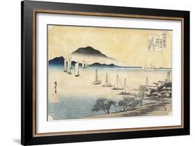 Returning Sails at Yabase, C. 1834-Utagawa Hiroshige-Framed Giclee Print