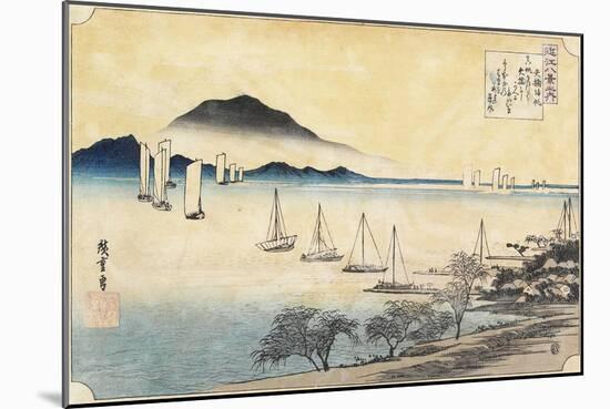 Returning Sails at Yabase, C. 1834-Utagawa Hiroshige-Mounted Giclee Print