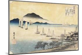 Returning Sails at Yabase, C. 1834-Utagawa Hiroshige-Mounted Giclee Print