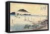 Returning Sails at Yabase, C. 1834-Utagawa Hiroshige-Framed Stretched Canvas