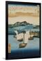 Returning Sails at Yabase from the Series Eight Views of Omi, c.1855-8-Ando or Utagawa Hiroshige-Framed Giclee Print