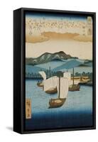 Returning Sails at Yabase from the Series Eight Views of Omi, c.1855-8-Ando or Utagawa Hiroshige-Framed Stretched Canvas