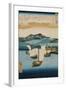 Returning Sails at Yabase from the Series Eight Views of Omi, c.1855-8-Ando or Utagawa Hiroshige-Framed Giclee Print