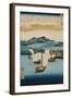 Returning Sails at Yabase from the Series Eight Views of Omi, c.1855-8-Ando or Utagawa Hiroshige-Framed Giclee Print