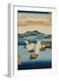 Returning Sails at Yabase from the Series Eight Views of Omi, c.1855-8-Ando or Utagawa Hiroshige-Framed Giclee Print