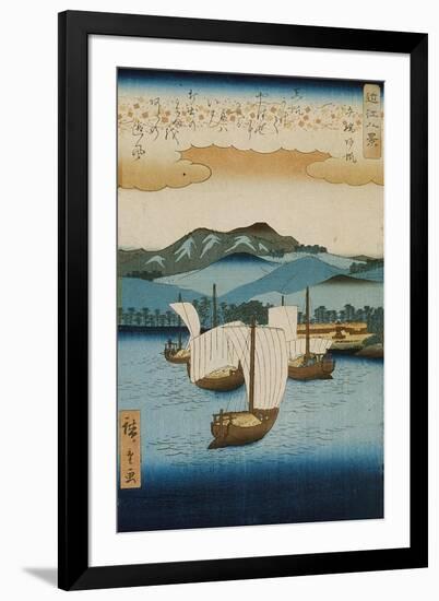 Returning Sails at Yabase from the Series Eight Views of Omi, c.1855-8-Ando or Utagawa Hiroshige-Framed Giclee Print