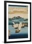 Returning Sails at Yabase from the Series Eight Views of Omi, c.1855-8-Ando or Utagawa Hiroshige-Framed Giclee Print