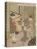 Returning Sails of the Towel Rack (Tenugui-Kake No Kihan), C.1766-Suzuki Harunobu-Stretched Canvas