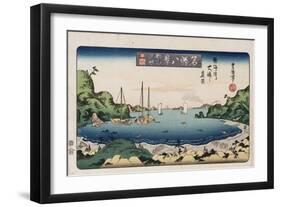 Returning Ships, Kanazawa', from the Series 'Eight Views of Famous Places'-Toyokuni II-Framed Giclee Print