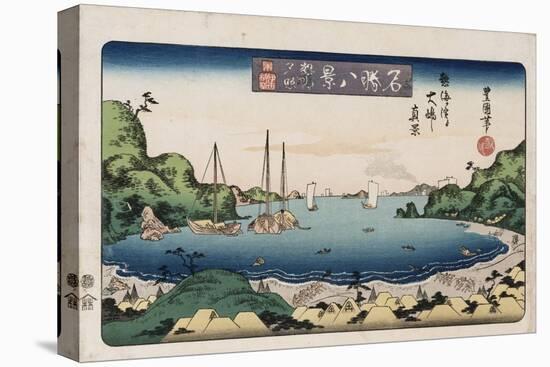 Returning Ships, Kanazawa', from the Series 'Eight Views of Famous Places'-Toyokuni II-Stretched Canvas