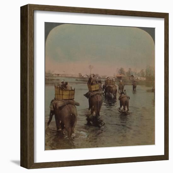 'Returning to camp after a day's shoot, Bebar jungle, India', 1909-Elmer Underwood-Framed Photographic Print