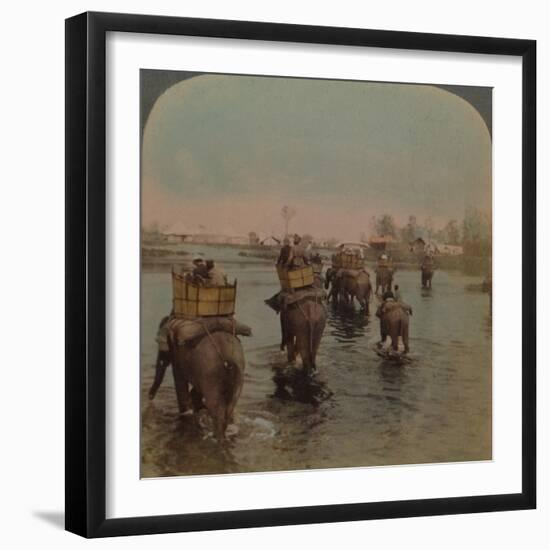 'Returning to camp after a day's shoot, Bebar jungle, India', 1909-Elmer Underwood-Framed Premium Photographic Print