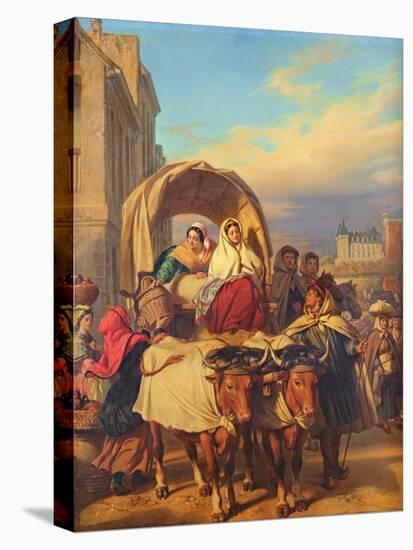 Returning to the Pau Market, 1860-Eugene Deveria-Stretched Canvas