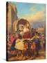Returning to the Pau Market, 1860-Eugene Deveria-Stretched Canvas
