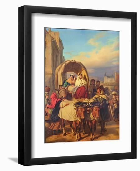 Returning to the Pau Market, 1860-Eugene Deveria-Framed Premium Giclee Print