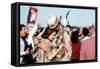 Returning US Soldier Hugs Loved One Amid Other Celebrating Families and Friends-null-Framed Stretched Canvas