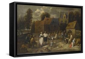 Réunion villageoise-Gillis Van Tilborch-Framed Stretched Canvas