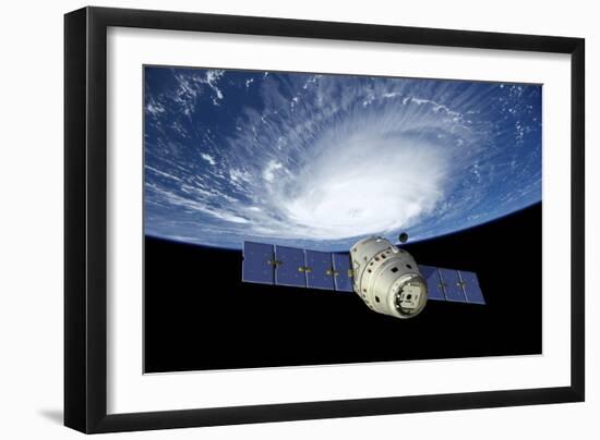 Reusable Crew Capsule in Low Earth Orbit-Stocktrek Images-Framed Art Print