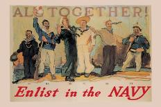 All Together! Enlist in the Navy-Reuterdahl-Mounted Art Print