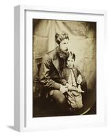 Rev. James Langton Clark and Son Charles (Robin), 1864-Lewis Carroll-Framed Photographic Print