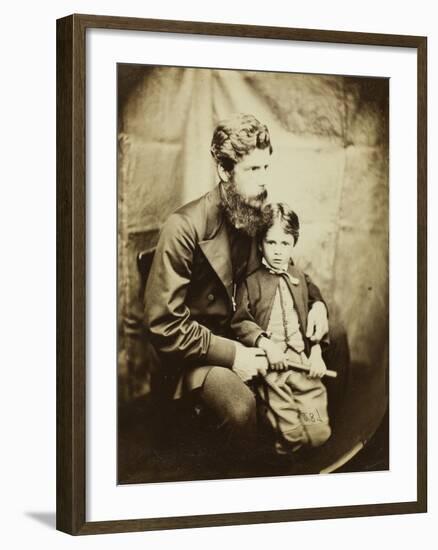 Rev. James Langton Clark and Son Charles (Robin), 1864-Lewis Carroll-Framed Photographic Print