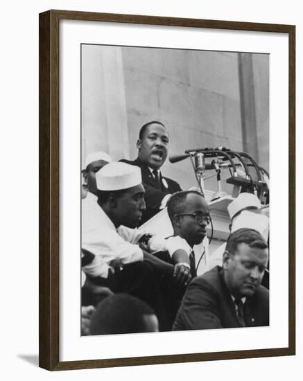 Rev. Martin Luther King Jr. Giving His "I Have a Dream" Speech During a Civil Rights Rally-null-Framed Premium Photographic Print